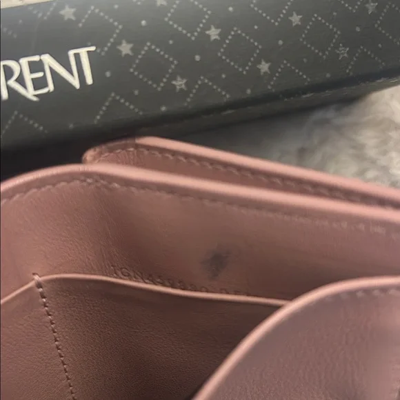 YSL Yves Saint Laurent pink leather trifold wallet - Picture 14 of 17